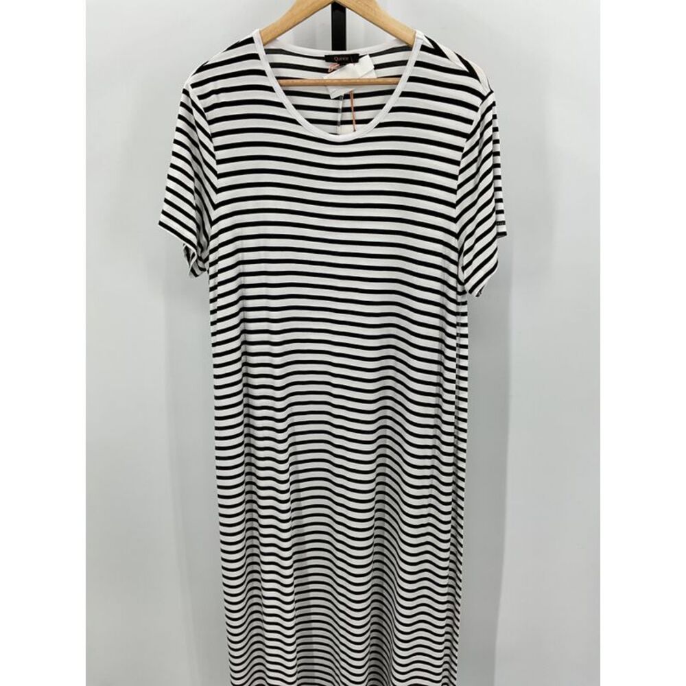 Quince Bamboo Jersey Maternity & Nursing Lounge Dress Black L